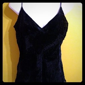 Goth Witch black velvet burnout cami tank top M
